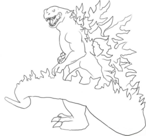 Disegno di Godzilla da stampare e colorare 19