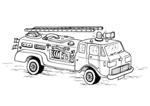 Disegno di camion dei pompieri da stampare e colorare 16