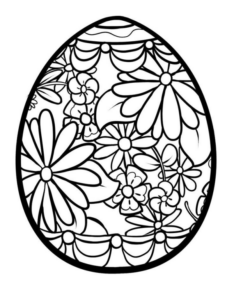 Disegno di uovo di Pasqua da stampare e colorare