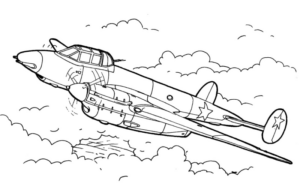Disegno di aereo militare da stampare e colorare 77