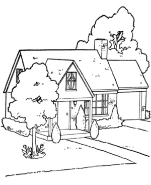 Disegno di casa da stampare e colorare