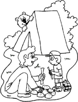 Disegno di campeggio da stampare e colorare 15