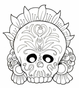 Disegno di teschio e scheletro da stampare e colorare 88 Disegno di teschio e scheletro da stampare e colorare 88