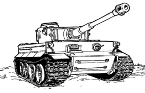 Disegno di carro armato da stampare e colorare 24