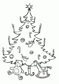 Disegno di albero di Natale da stampare e colorare 206 Disegno di albero di Natale da stampare e colorare 206