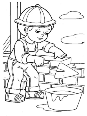 Disegno di muratore da stampare e colorare 13