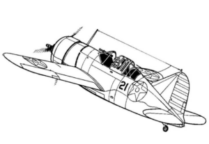 Disegno di aereo militare da stampare e colorare 21