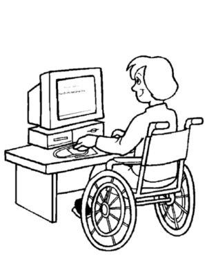 Disegno di supporto per disabili da stampare e colorare 7