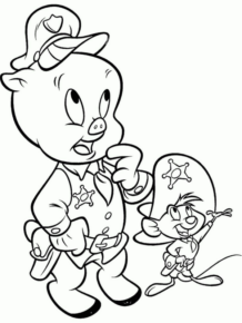Disegno di Porky Pig da stampare e colorare 5