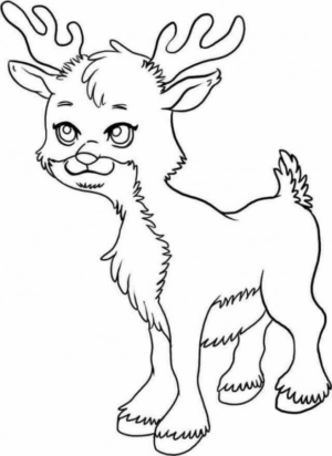 Disegno di renna di Natale da stampare e colorare 10