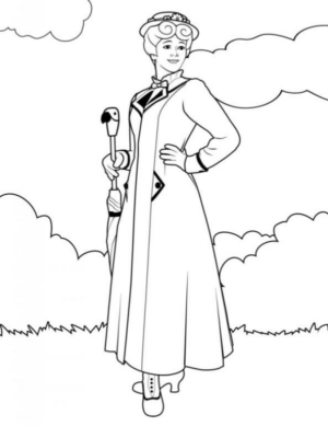 Disegno di Mary Poppins da stampare e colorare 7