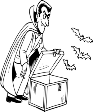 Disegno di Dracula da stampare e colorare