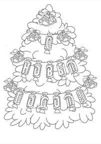 Disegno di albero di Natale da stampare e colorare 156 Disegno di albero di Natale da stampare e colorare 156