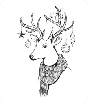Disegno di renna di Natale da stampare e colorare 21