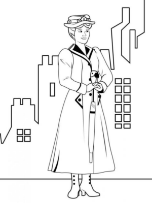 Disegno di Mary Poppins da stampare e colorare 22