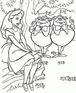 Disegno di Alice nel paese delle meraviglie da stampare e colorare 2