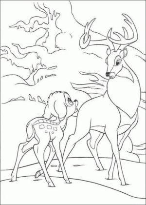 Disegno di Bambi da stampare e colorare 12