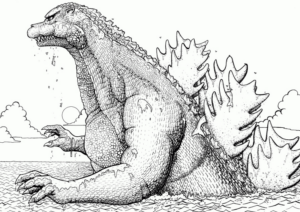Disegno di Godzilla da stampare e colorare 24