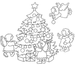 Disegno di albero di Natale da stampare e colorare 115