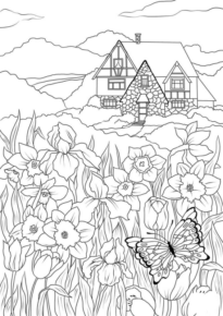 Disegno di paesaggio da stampare e colorare 93