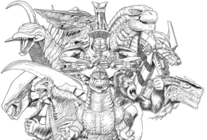 Disegno di Godzilla da stampare e colorare 36