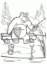 Disegni di Masha e Orso da colorare