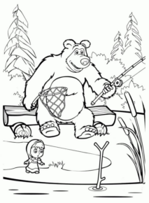 Disegno di Masha e Orso da stampare e colorare 122 Disegno di Masha e Orso da stampare e colorare 122