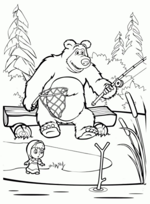 Disegno di Masha e Orso da stampare e colorare 122 Disegno di Masha e Orso da stampare e colorare 122