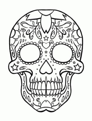Disegno di teschio e scheletro da stampare e colorare 8