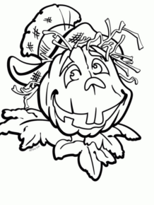 Disegno di zucca di Halloween da stampare e colorare 78