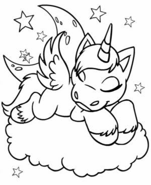 Disegno di unicorno da stampare e colorare 58