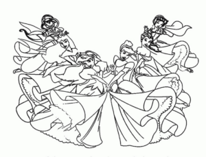 Disegno di Tutte le principesse Disney da stampare e colorare 104