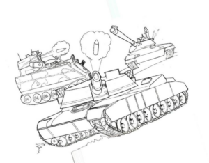 Disegno di carro armato da stampare e colorare 38
