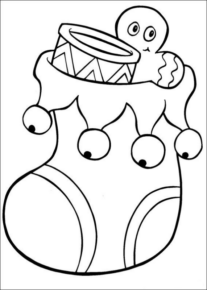Disegno di calza di Natale da stampare e colorare 16