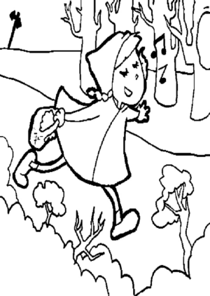 Disegno di Cappuccetto Rosso da stampare e colorare 8