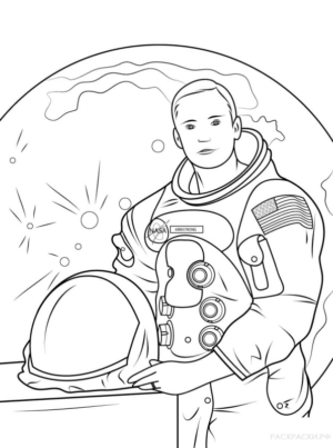 Disegno di astronauta da stampare e colorare 6