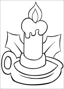 Disegno di candela natalizia da stampare e colorare 10