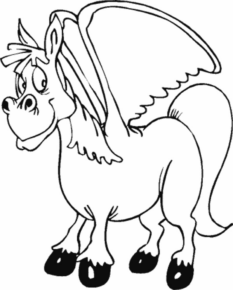 Disegno di cavallo alato da stampare e colorare 16