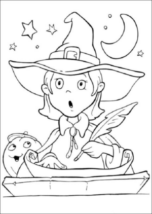 Disegno di bambino ad Halloween da stampare e colorare 7