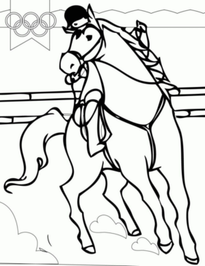Disegno di equitazione da stampare e colorare 8