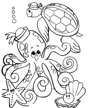 Disegno di polpo da stampare e colorare 33