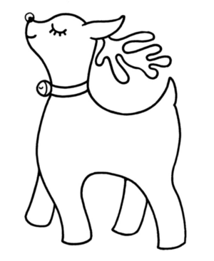 Disegno di renna di Natale da stampare e colorare 5