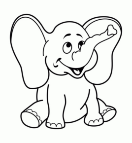 Disegno di elefante da stampare e colorare 127