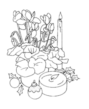 Disegno di candela natalizia da stampare e colorare 4