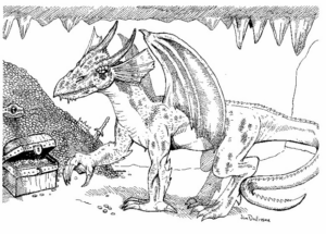 Disegno di dragone da stampare e colorare 134
