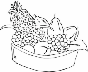 Disegno di cesto di frutta da stampare e colorare 50