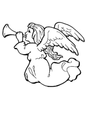 Disegno di angelo da stampare e colorare 3