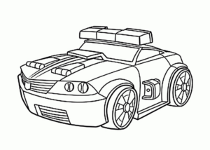 Disegno di auto della polizia da stampare e colorare 18