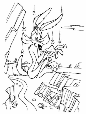 Disegno di Willy il coyote da stampare e colorare 10