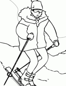 Disegno di sci da stampare e colorare 7